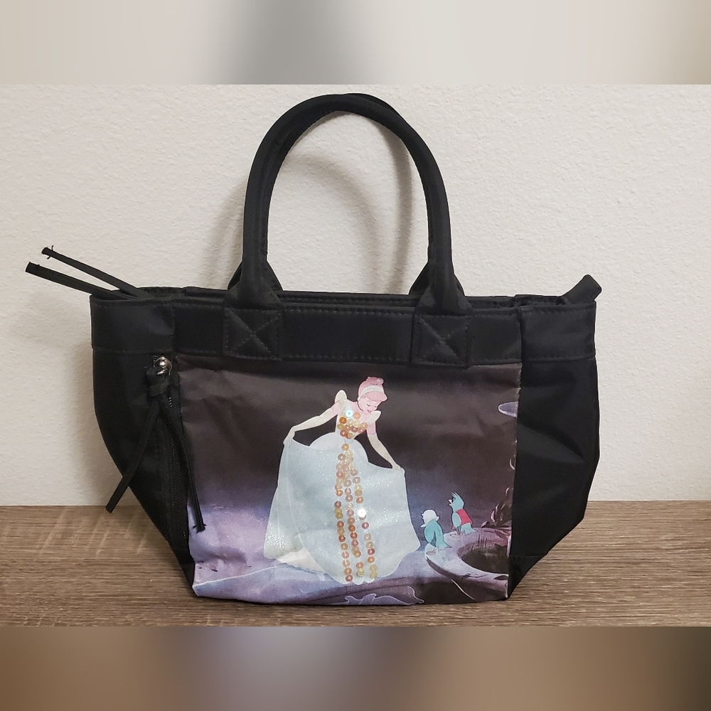 Vintage Disney's Cinderella Sequin Small Black Purse Bag